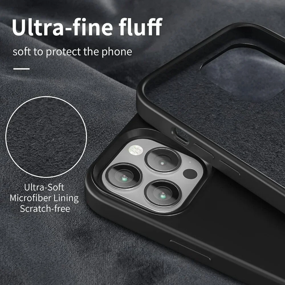 iPhone 13 Pro Max Slim Silicone Case - Shockproof Black Protective Cover